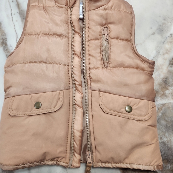 Kids Tan Puffer Vest - Picture 1 of 4